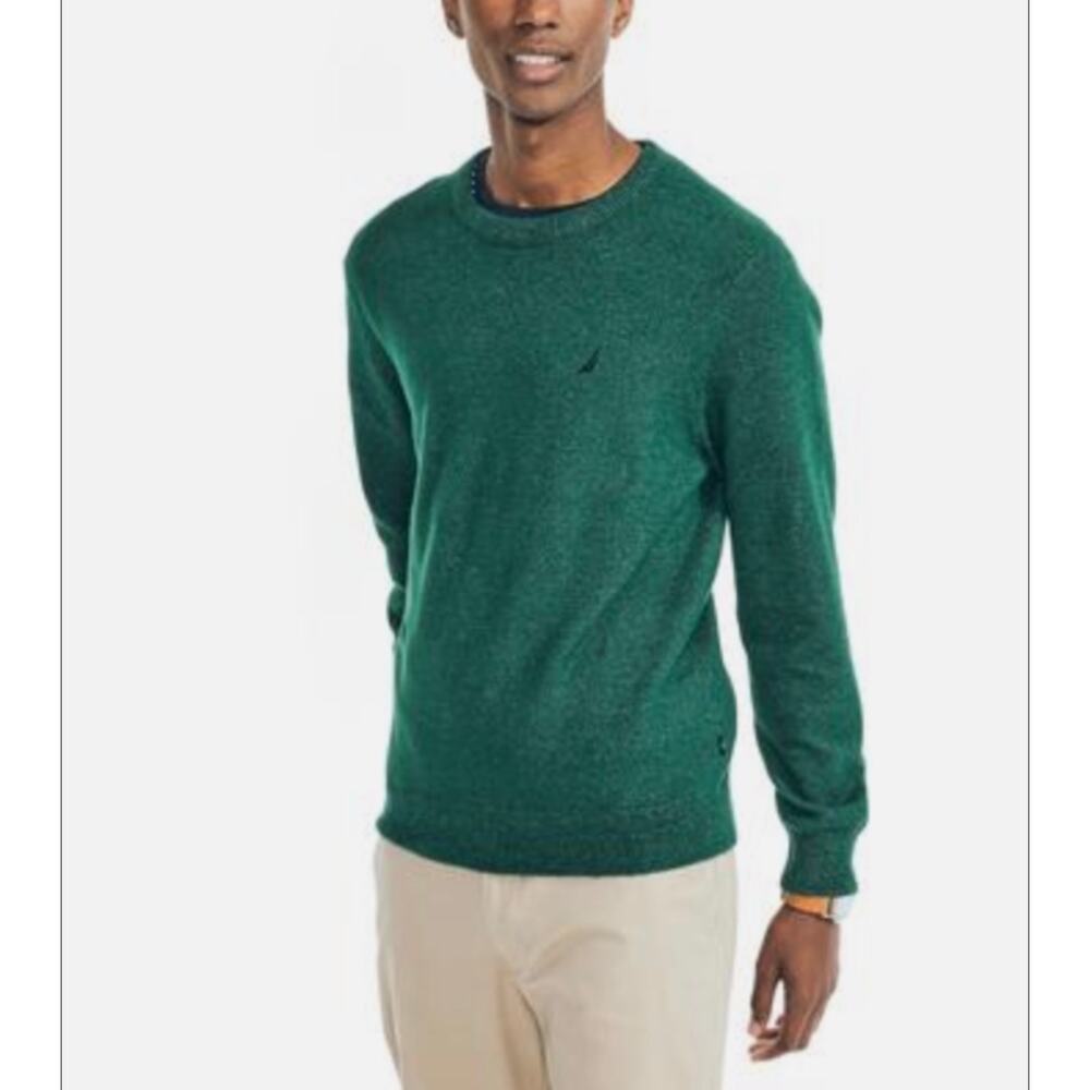 Nautica Men’s Heathered Crewneck Sweater – Tidal Green – Size L (NWT)